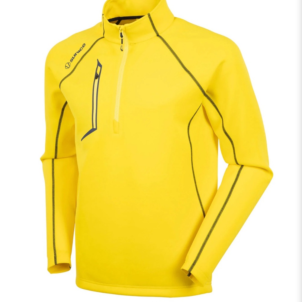 Sunice Allendale 2.0 Water Repellant Pullover Men's Sz M 1/2 Zip Yellow Midnight
